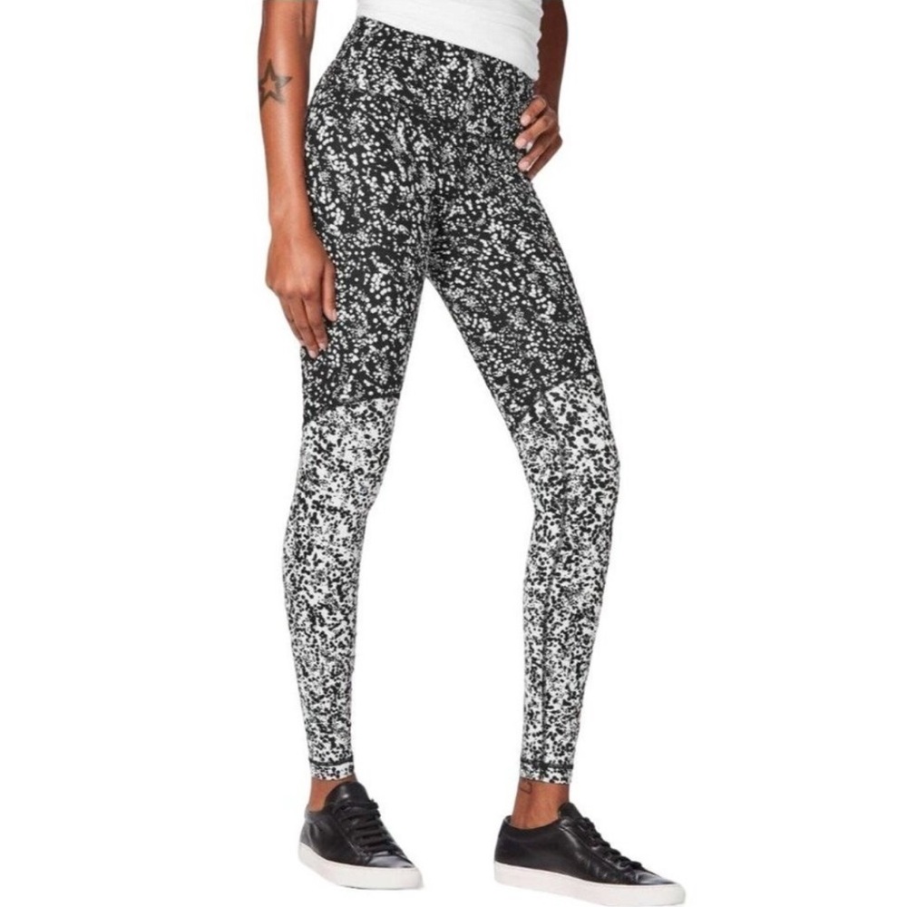 Lululemon Wunder Under Leggings High Rise Chirasu Black / Chirakasu Alpine White
